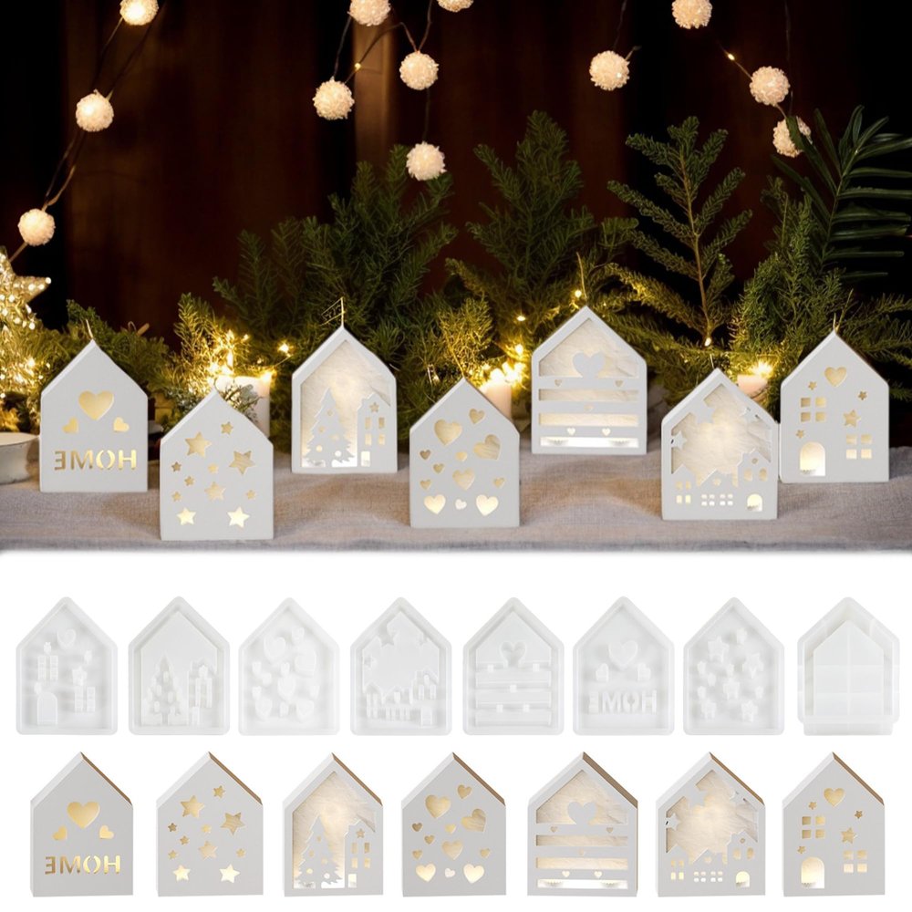 8-Piece Silicone House Molds