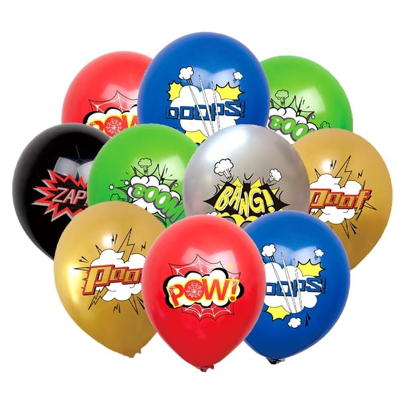 18 Pack Superhero Balloons