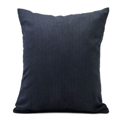 Gzze Capri Cushion, Decorative Cushion in Fine-Cord Look, Soft Filled Sofa Cushion, 100% Polyester, 45 x 45 cm - Black