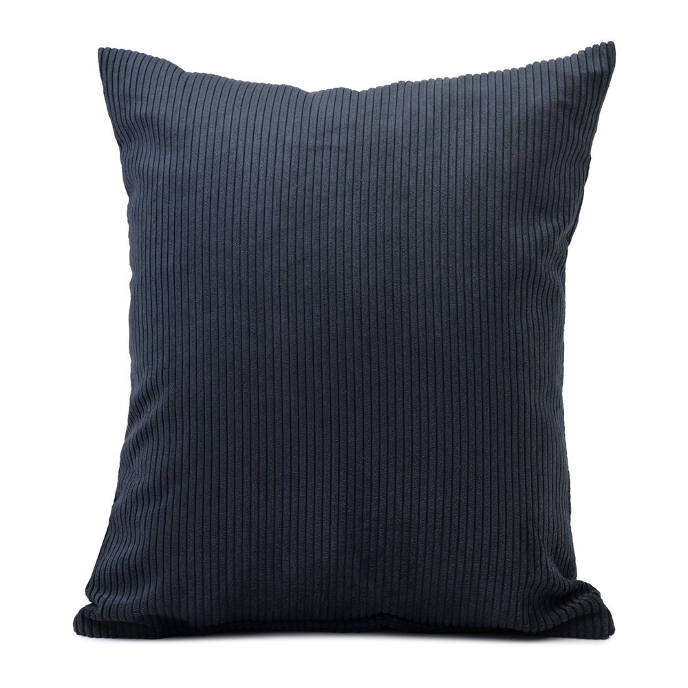 Gzze Capri Cushion, Decorative Cushion in Fine-Cord Look, Soft Filled Sofa Cushion, 100% Polyester, 45 x 45 cm - Black