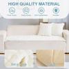 MIFXIN Thickened Sofa Cover, Soft Mink Velvet, Universal Non-Slip Cover for 2/3/4-Seat Sofas, Pet-Friendly, Block White, 70 x 150 cm view 3