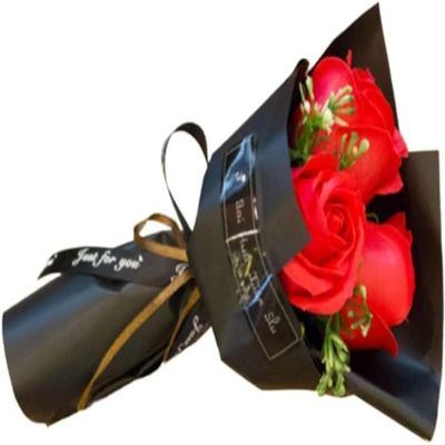 3 Red Artificial Rose Bouquet