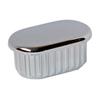 Oval Polished Chrome ABS End Caps for Tubes, 25 x 15 x 1.5 mm, 10-Pack view 1
