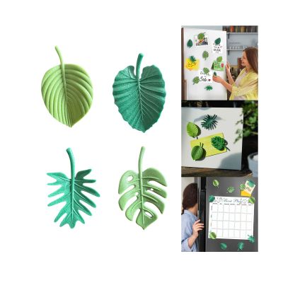 4 Tropical Leaf Refrigerator Magnets
