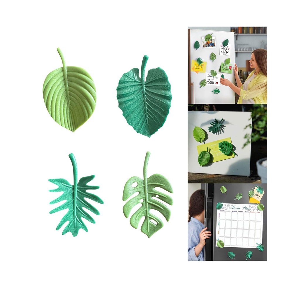 4 Tropical Leaf Refrigerator Magnets