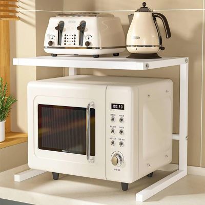 Freestanding White Metal Kitchen and Microwave Rack, 55 × 38 × 38 cm
