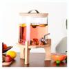 JTWWDM Glass Beverage Dispenser, 2-Gallon/5 L, with Wooden Stand and Spigot view 1