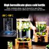 JTWWDM Glass Beverage Dispenser, 2-Gallon/5 L, with Wooden Stand and Spigot view 4