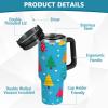 RPLIFE Quirky Christmas Trees Blue Stainless Steel Insulated Travel Tumbler with Handle and Straw view 4