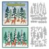 DELORIGIN Die-Cutting Templates with Pine Trees and Deer view 1