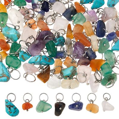 SUPERFINDINGS 84-Piece Natural Stone Pendant Set