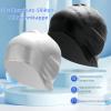 Vyloky Unisex Swim Cap for Women and Men with 3D Ear Protection, Flexible Silicone, for Short or Long Hair, with Earplugs and Nose Clip (Gray) view 2