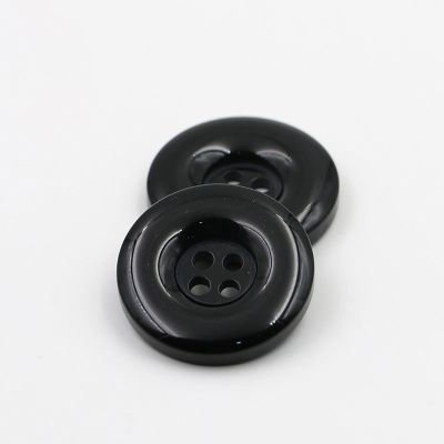20 Premium Black Acrylic Buttons 18mm
