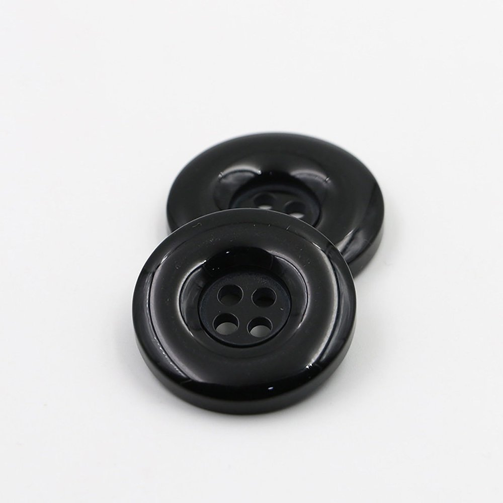 20 Premium Black Acrylic Buttons 18mm