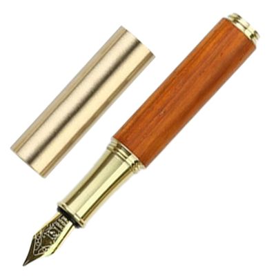 WEKAMOS Calligraphy Fountain Pen with Cap, Portable Metal and Wood Pen