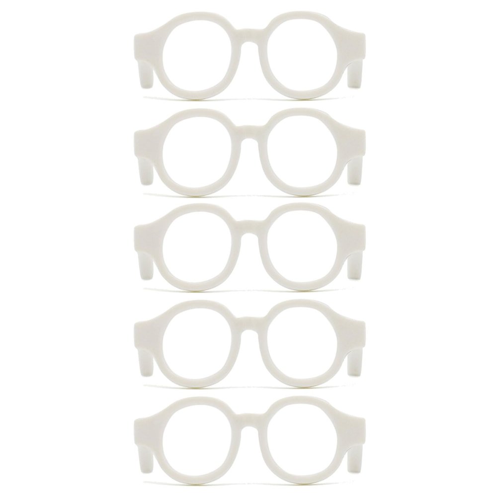 Klaisy 5pcs Doll Photo Props Black Frame Glasses