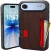 Smartish iPhone Air Wallet Case, Wallet Slayer Vol. 2 [Slim + Protective], Card Holder with Stand, Drop-Tested, Hidden Card-Slot Cover, Walnut view 1