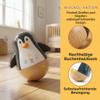 Hape Wobbling Penguin Family Baby Toy, Wooden Montessori Toy with Rattle, Ages 6+ Months view 3