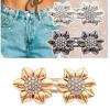 Adjustable Rhinestone Flower Button Clasp view 2