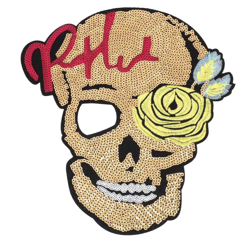 Jojofuny Flower Skull Design Iron-On Patches