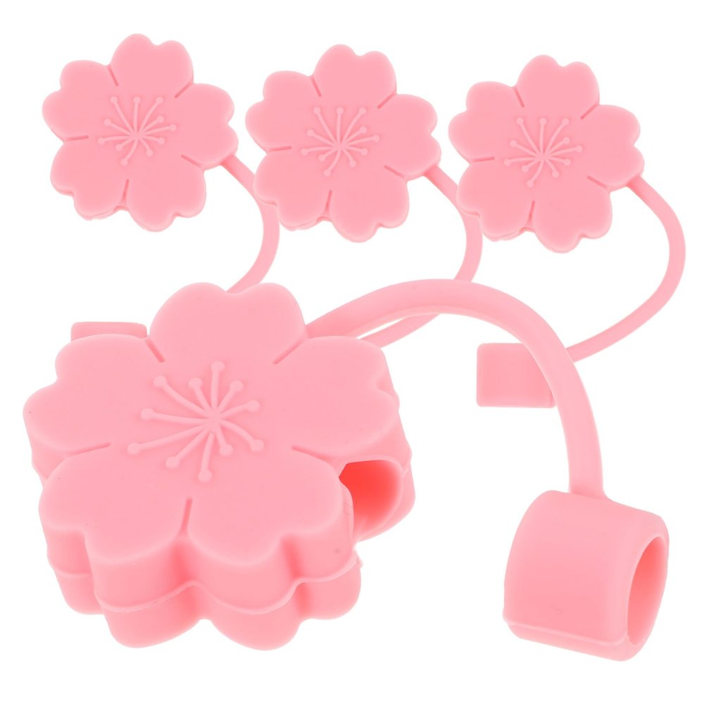 BESTYASH 4-Pack Reusable Silicone Straw Covers