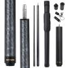 Oztwel Carbon Fiber Pool Cue, 12.4 mm, 8-Layer Tip, Low Deflection, with Carbon Fiber Extension and Case, Blue view 1