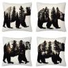 Outdoor Throw Pillow Covers 60 x 60 cm, Waterproof, 4-Pack, Double-Sided Printed Linen Covers view 1