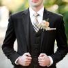 Groom's Burgundy Boutonniere view 2