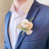 Groom's Burgundy Boutonniere view 3