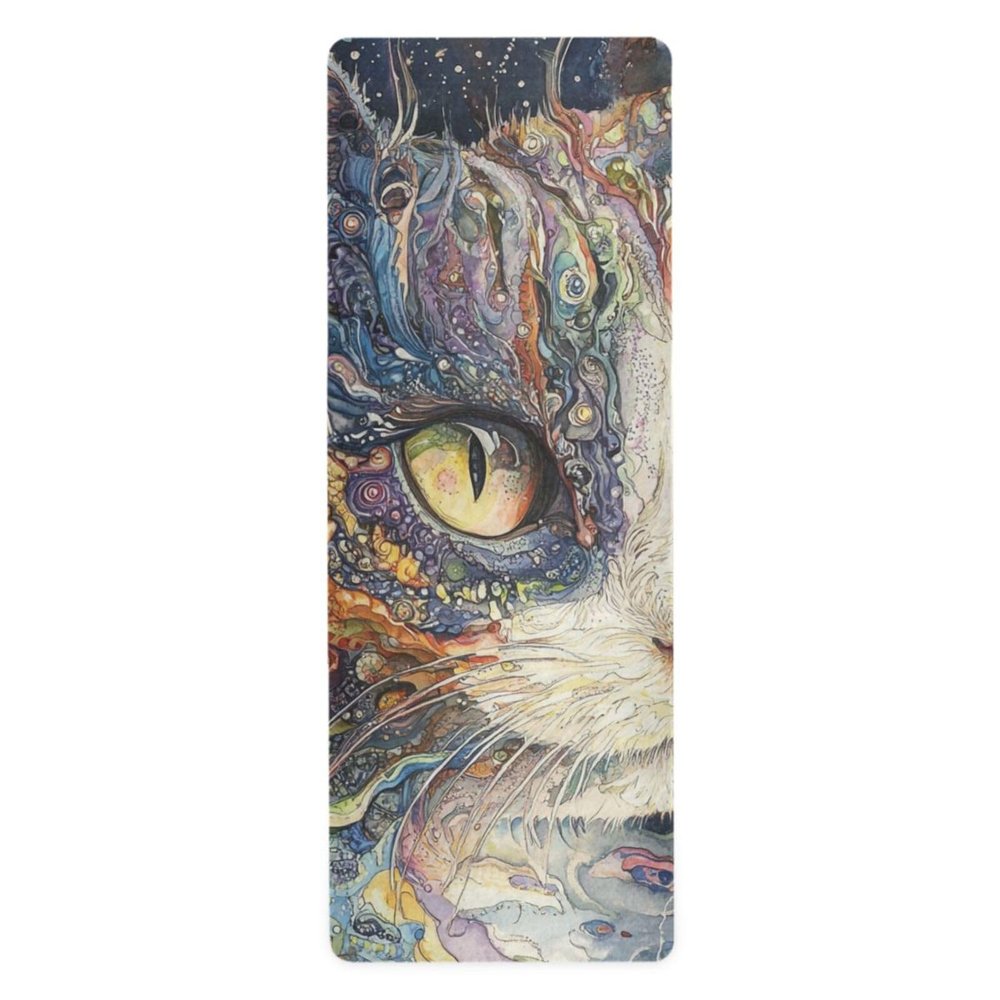 Unique Black Cat Non-Toxic Non-Slip Yoga Mat, Towel and Bag, 180.3 x 66 cm