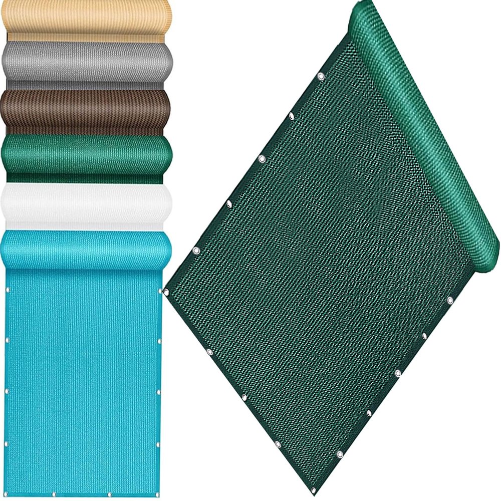 QINLIQIN Balcony Privacy Screen, 60 x 206 cm, Dark Green