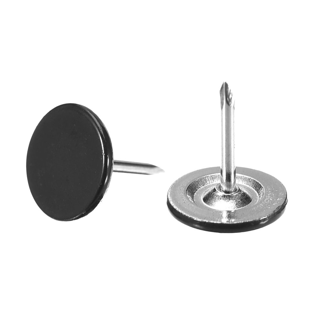 Unifizz Furniture Tacks, 11 x 13 mm, Decorative Flat-Head Furniture Nails, Black, 100 Pieces
