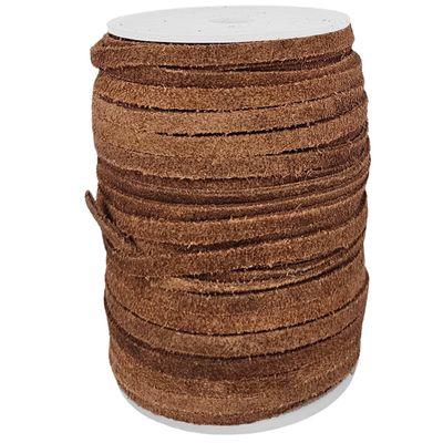 esnado Suede Cord 5 mm in Natural Brown | 1 Meter Genuine Leather