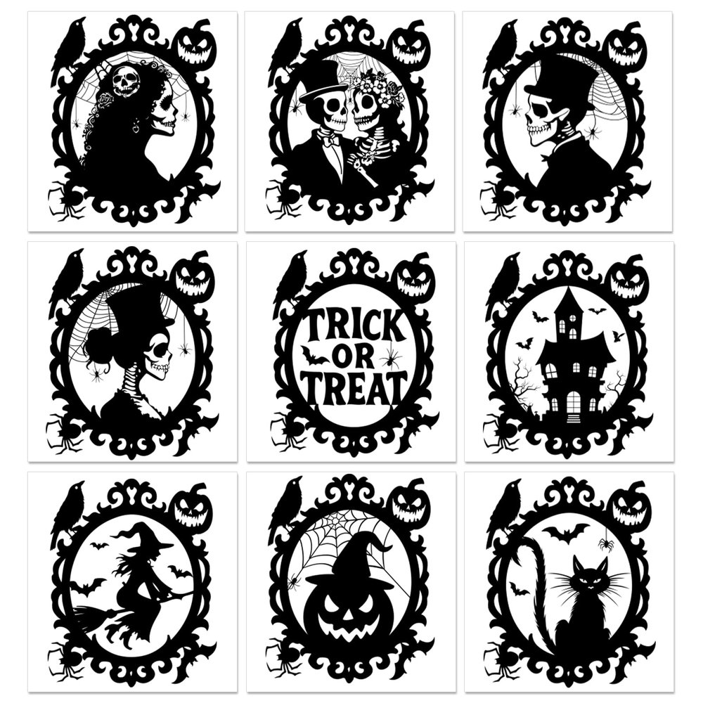 PLIGREAT 9 Sheets Halloween Transfer Stickers