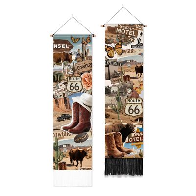 PLIGREAT 2 Pack Vertical Western Tapestry