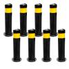 Snaweo Safety Bollards with Anchor Bolts and Reflective Strips, 75 cm, 8-Pack view 1