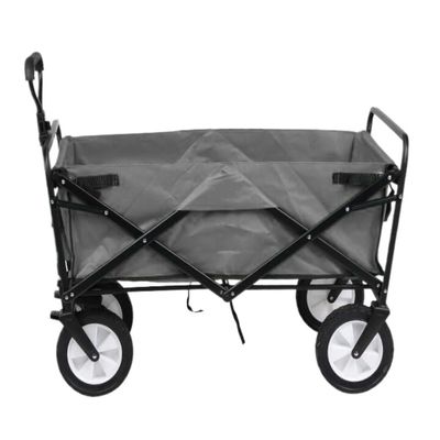 ZGYOZMNG Folding Outdoor Utility Cart, 4-Wheel Beach and Camping Trolley, Black