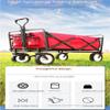 ZGYOZMNG Folding Outdoor Utility Cart, 4-Wheel Beach and Camping Trolley, Black view 3
