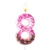 Pixel Birthday Candle, Premium Pink Girl Pixel Print view 1