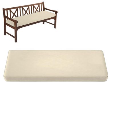 AZMAHT Waterproof Outdoor Bench Cushion, Off-White, 150 x 60 x 5 cm