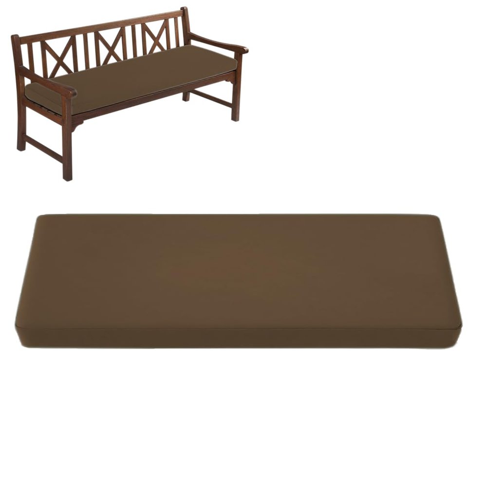 AZMAHT Waterproof Outdoor Bench Cushion, Brown, 90 x 50 x 5 cm