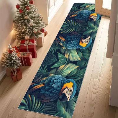 Meugesoi Parrot Bird Runner Rug, 60 x 120 cm, Palm Leaf Design