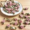 100 Pack 15mm Multicolor Mini Rose Satin Ribbon Flowers view 3
