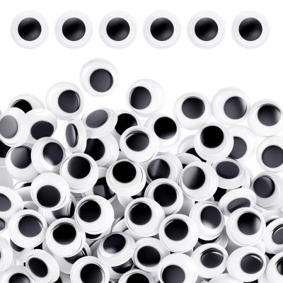 Lusofie Self-Adhesive Wiggle Eyes 300 Pcs 12mm Black
