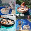 Floating Pool Serving Tray, Woven Rattan, Apricot, 60 x 60 cm view 4