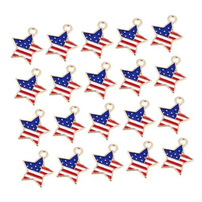 Anneome 20 American Flag Charms for DIY Jewelry