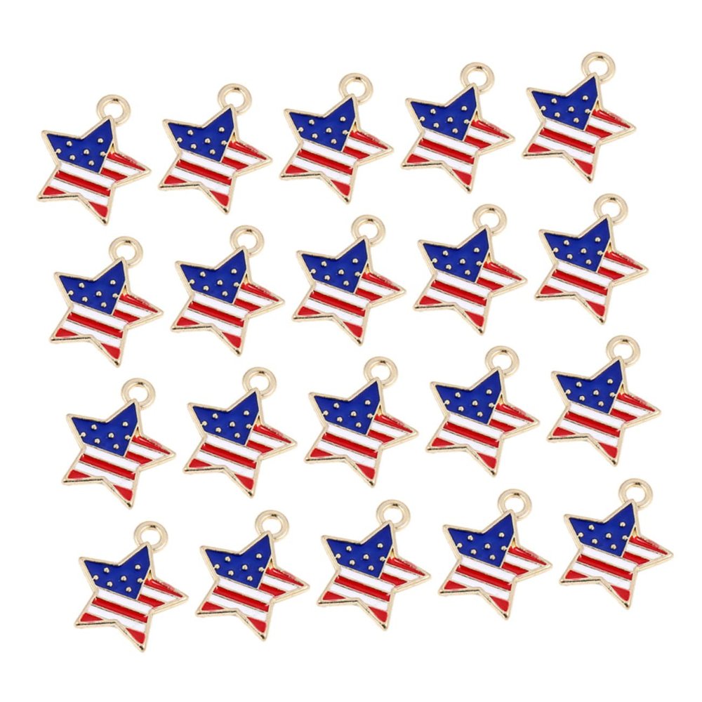 Anneome 20 American Flag Charms for DIY Jewelry