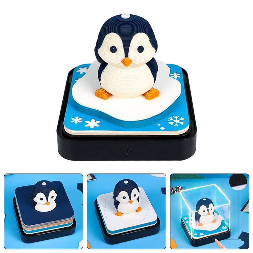 2026 Penguin 3D Tear-Off Desk Calendar with LED Light