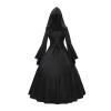 Maleficent Costume for Women, Gothic Lace-Up Hooded Dress, Vintage Medieval Renaissance Cosplay Dress view 1
