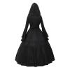 Maleficent Costume for Women, Gothic Lace-Up Hooded Dress, Vintage Medieval Renaissance Cosplay Dress view 3